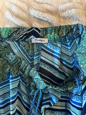 Xtaren Blue & Teal Patterned Beach Dress Cover-Up